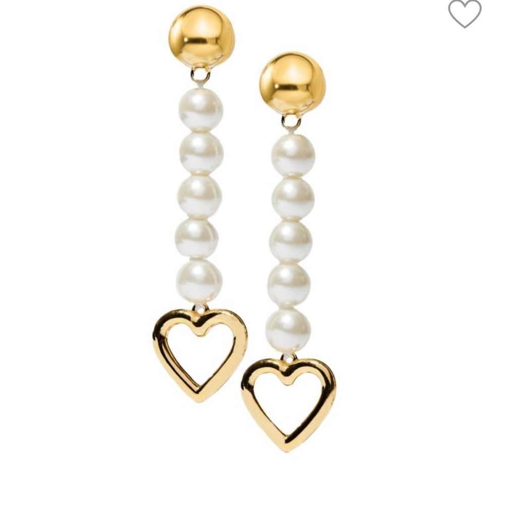 Lele Sadoughi Sweetheart Pearl Linear Drop Earrings